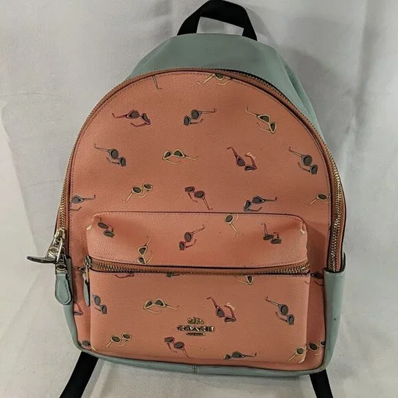 Coach Pink Backpack with Sunglasses Print Coach Pink Backpack with Sunglasses Print main image 3